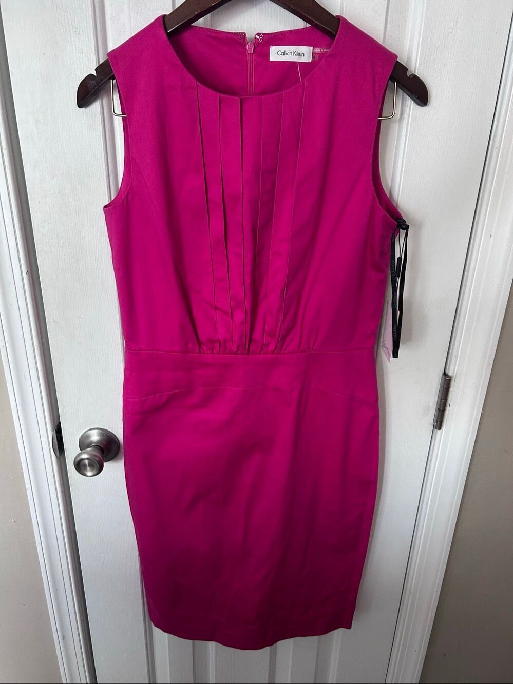 Calvin Klein hot pink work dress stylish cotton blend work attire size 6